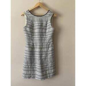 Oasis White Black Clueless Tweed Cotton Blend Style Dress Size 8